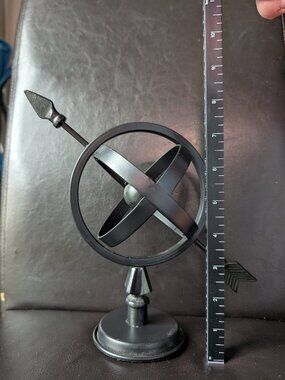 Armillary Sundial Globe Studio Decor black metal figure
